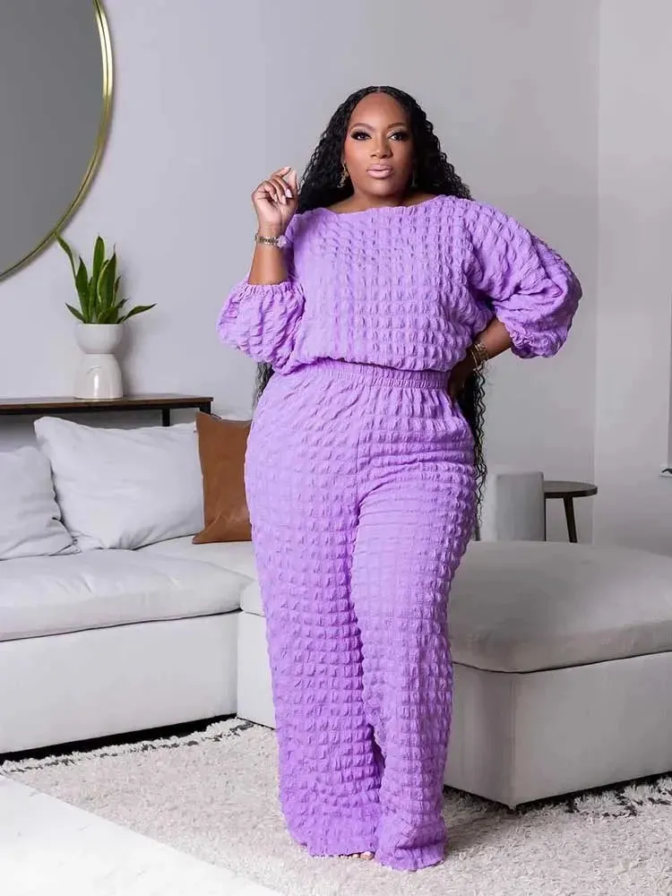Waffle Knit Short Sleeve Top & Pants Set