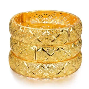 WANDO New Fashion lady Luxury Gold Color Jewelry Bangles Ethiopian African Women Dubai Bracelet Party wedding Halloween Gifts