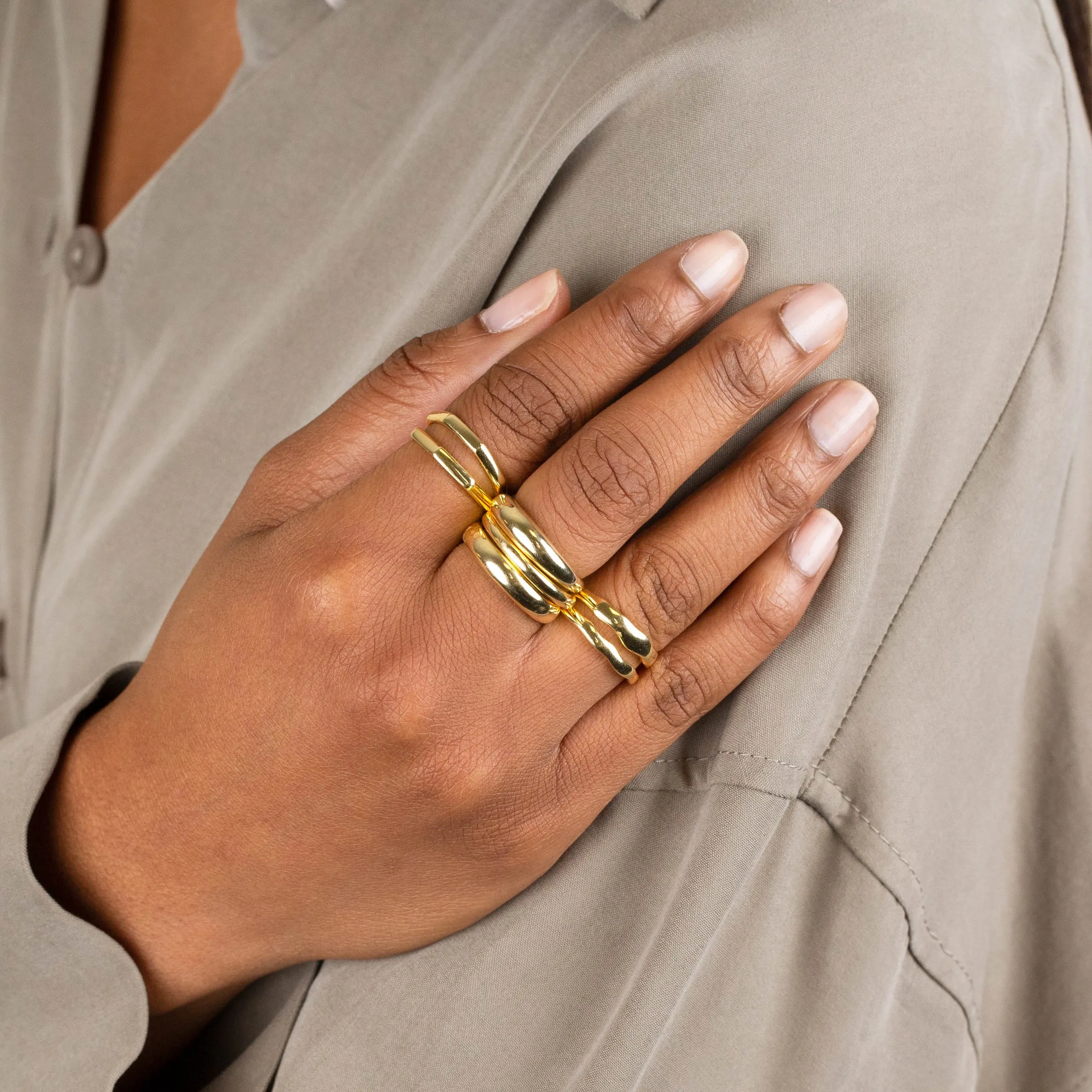 Waved Double Row Ring