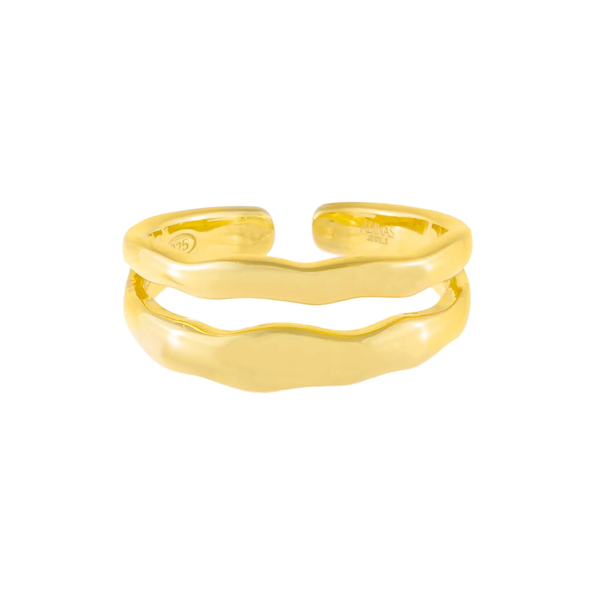 Waved Double Row Ring