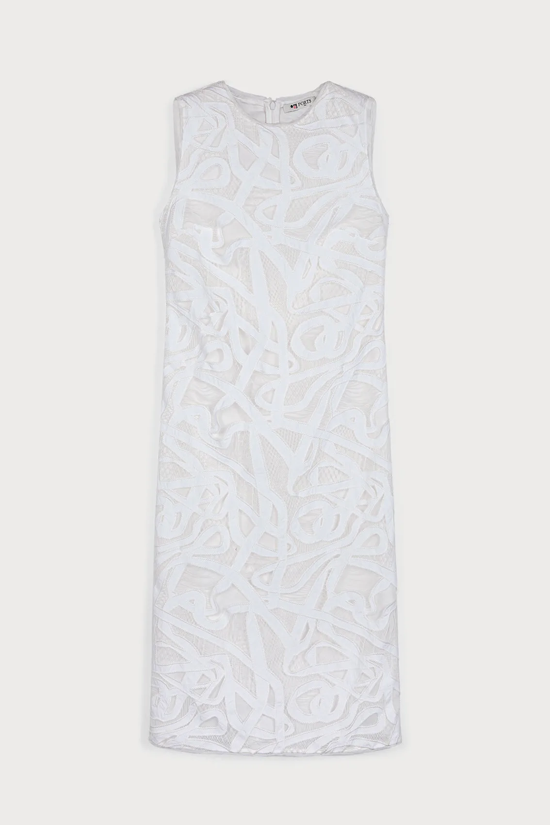 WEAVING-INSPIRED LACE DRESS