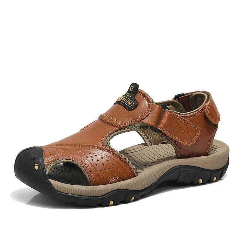 West Louis™ Genuine Leather Summer Sandals