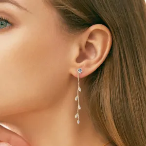 Whispering Willow Moissanite Leaf Earrings