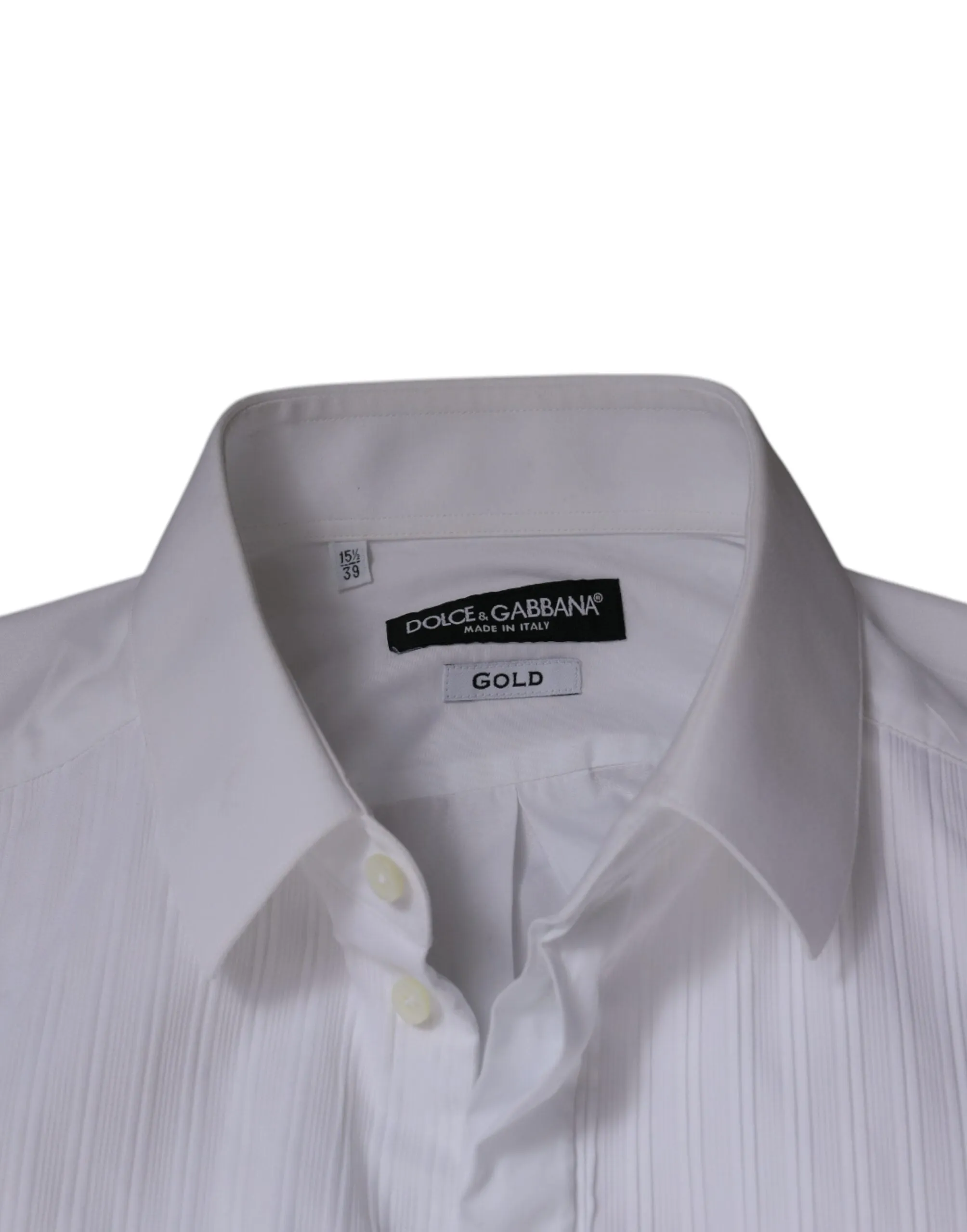White Bib Cotton Poplin GOLD Men Formal Shirt