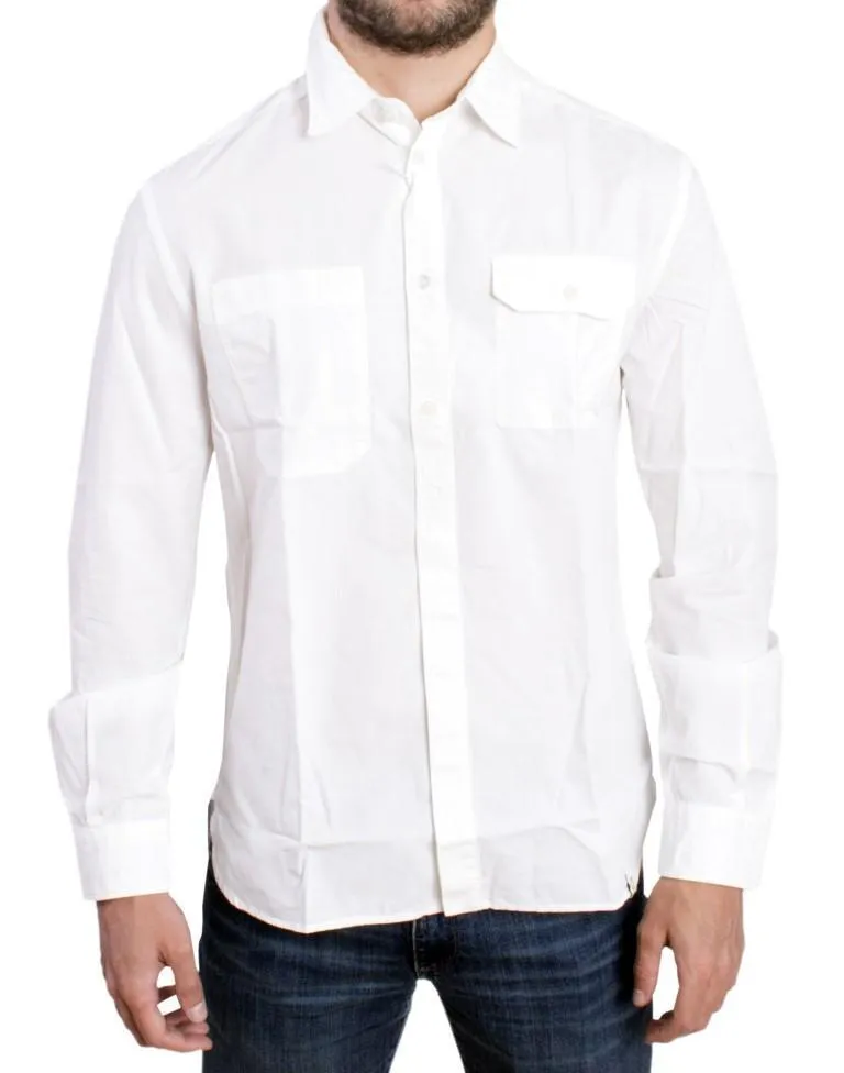 White casual cotton shirt