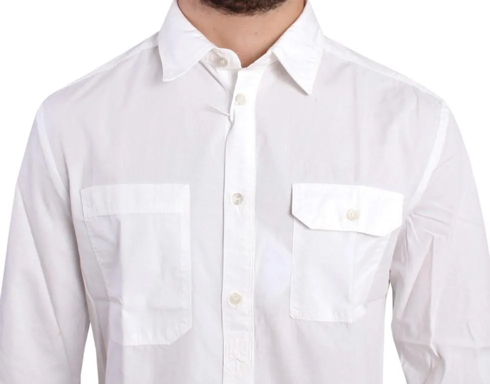 White casual cotton shirt