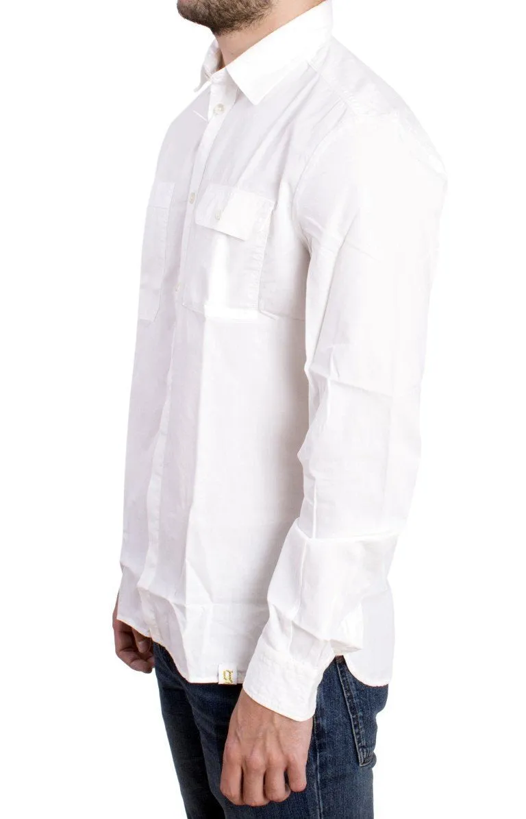 White casual cotton shirt
