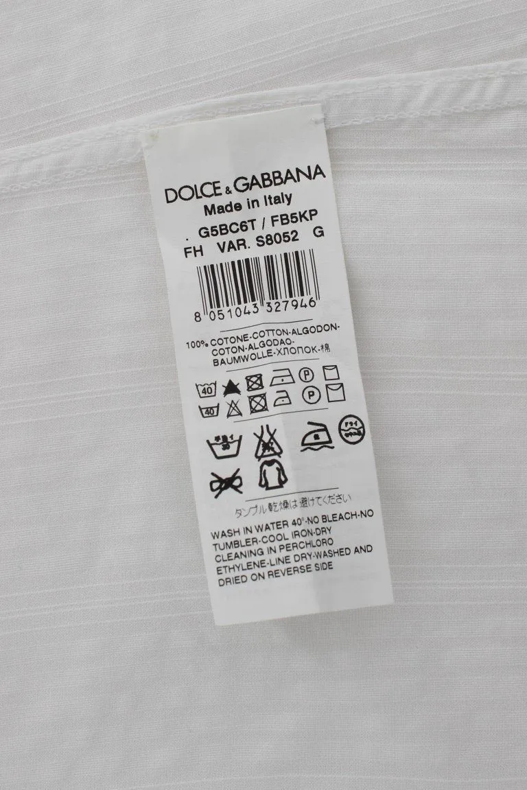 White Cotton Dress GOLD Slim Fit Shirt