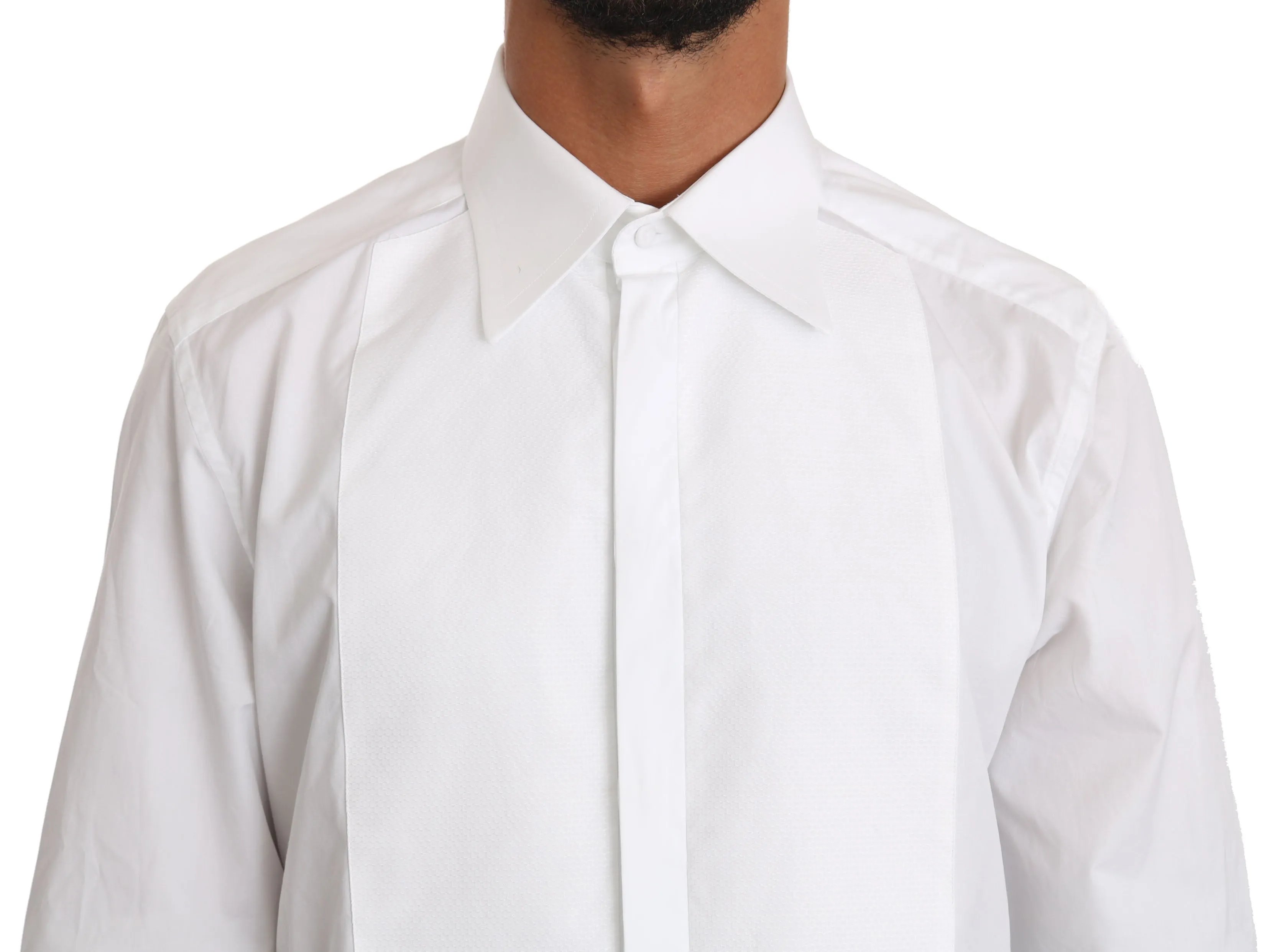 White Cotton GOLD Tuxedo Shirt