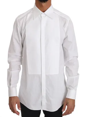 White Cotton GOLD Tuxedo Shirt