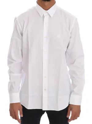 White Cotton Slim Fit Dress Shirt