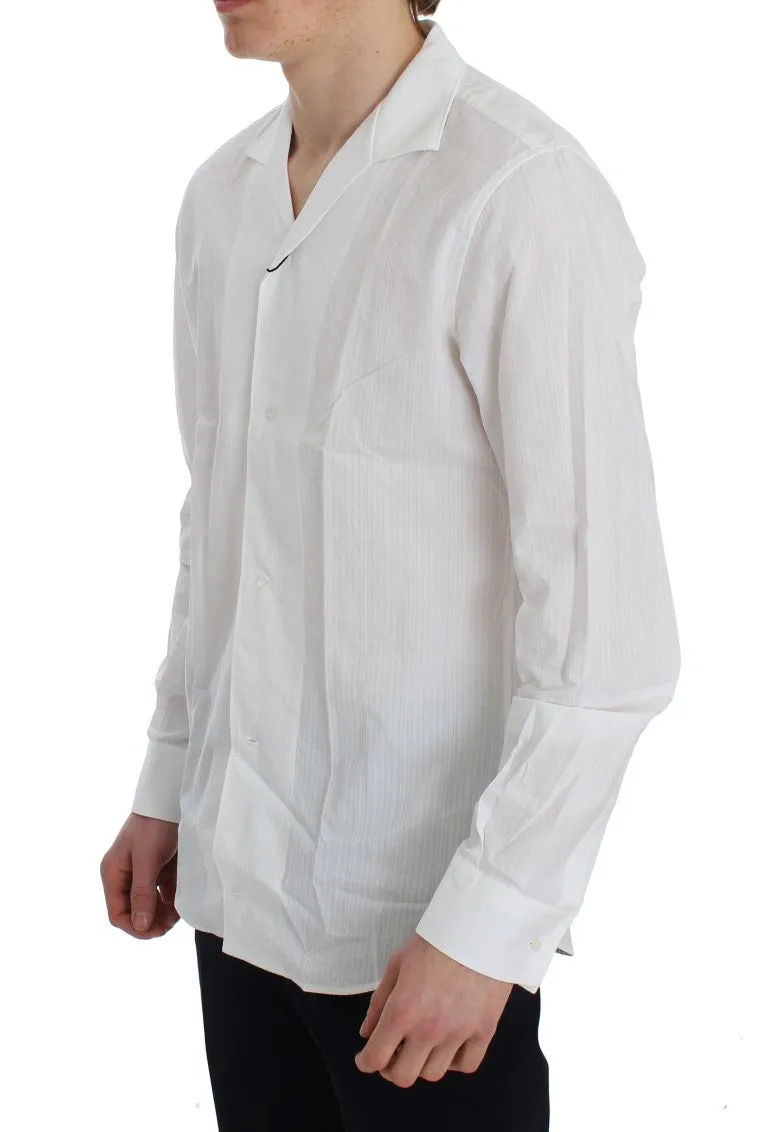 White Cotton Slim GOLD Formal Shirt