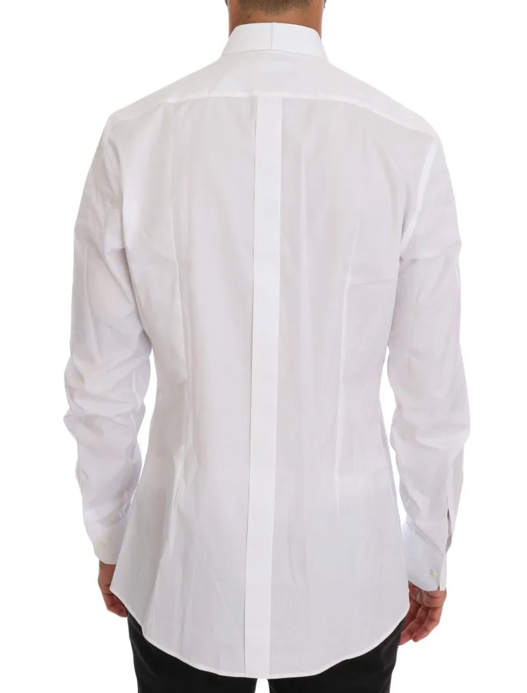 White Cotton Slim GOLD Formal Shirt