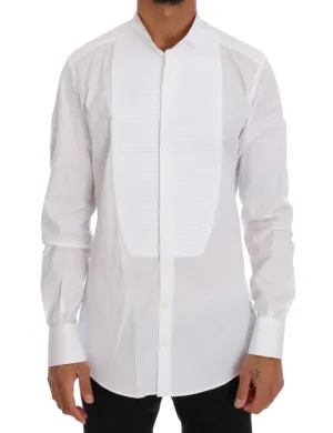 White Cotton Slim GOLD Formal Shirt