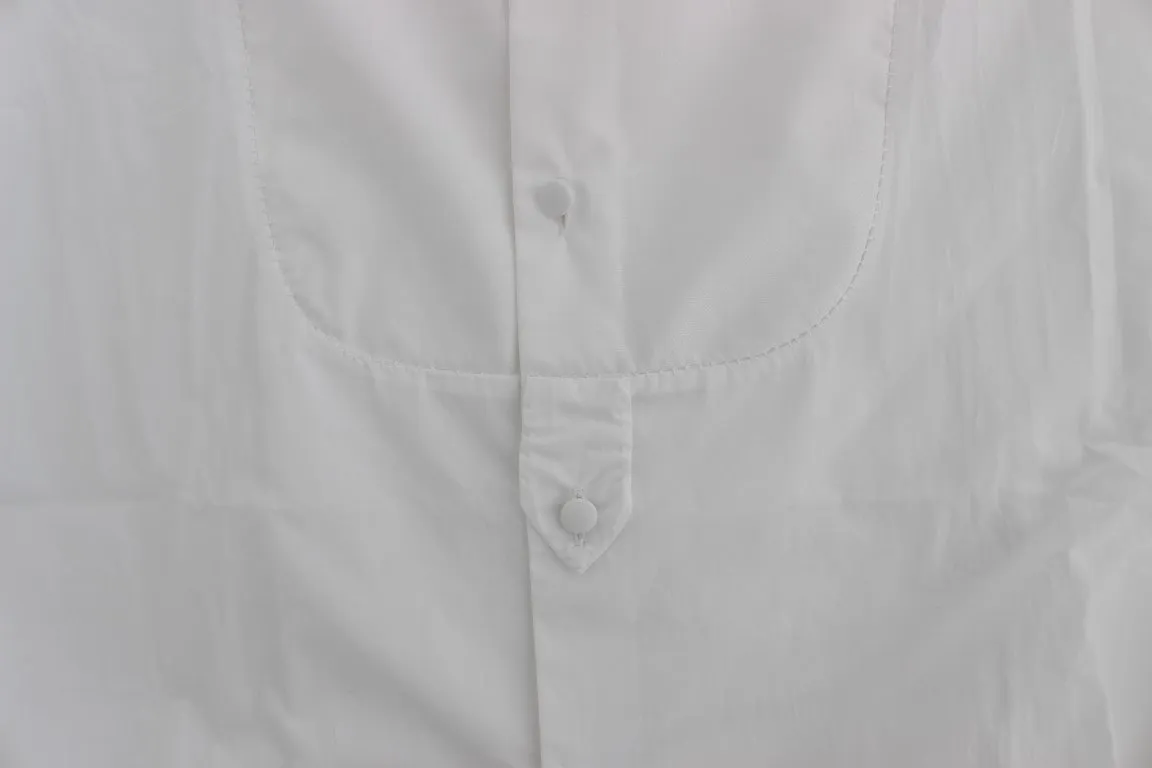 White Cotton Slim GOLD Formal Shirt