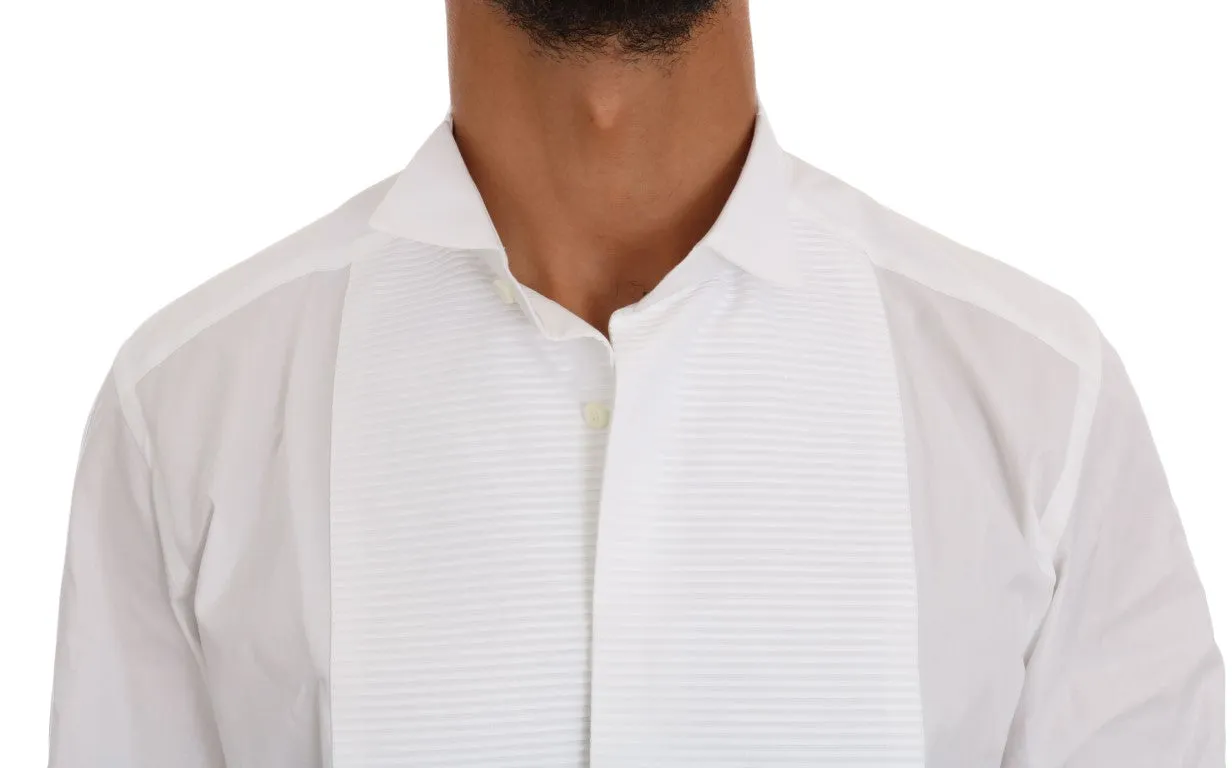 White Cotton Slim GOLD Formal Shirt