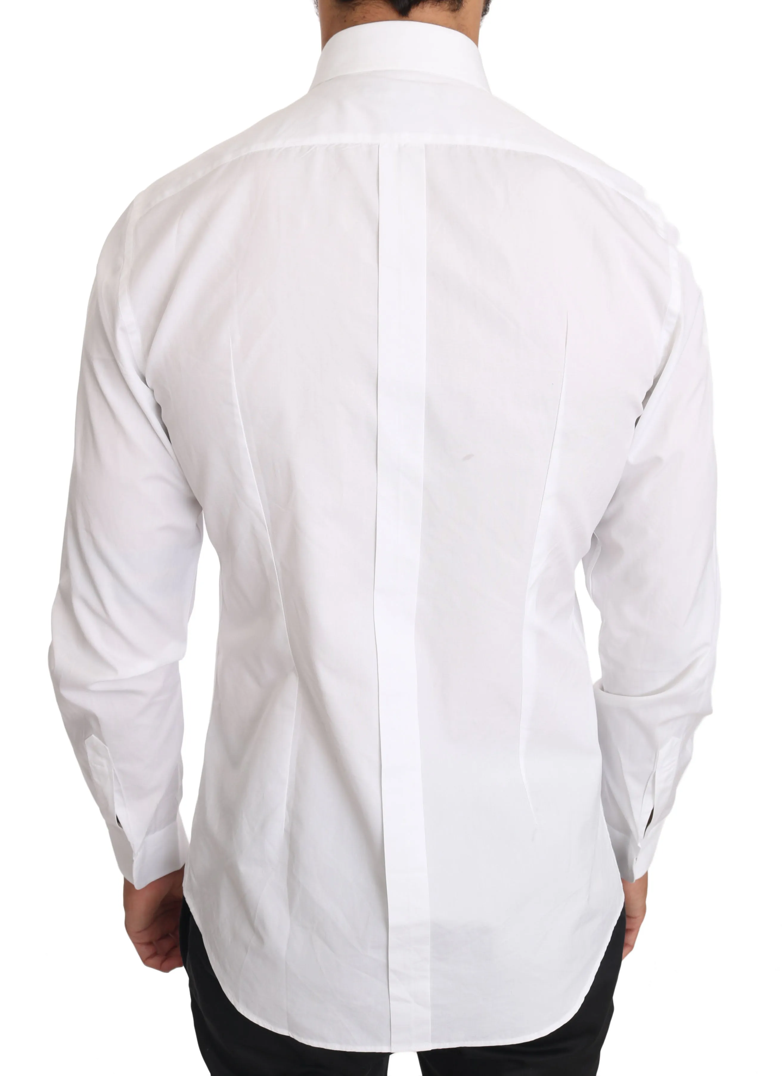 White Cotton Tuxedo GOLD Dress Shirt