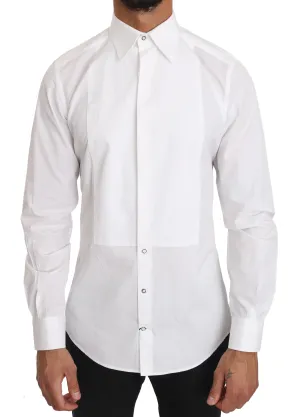 White Cotton Tuxedo GOLD Dress Shirt