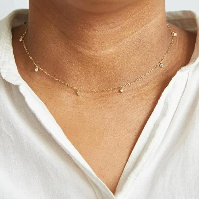 White CZ Choker Necklace
