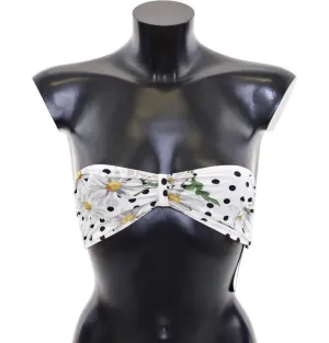 White Floral Bikini Top Bra Swimwear Beachwear