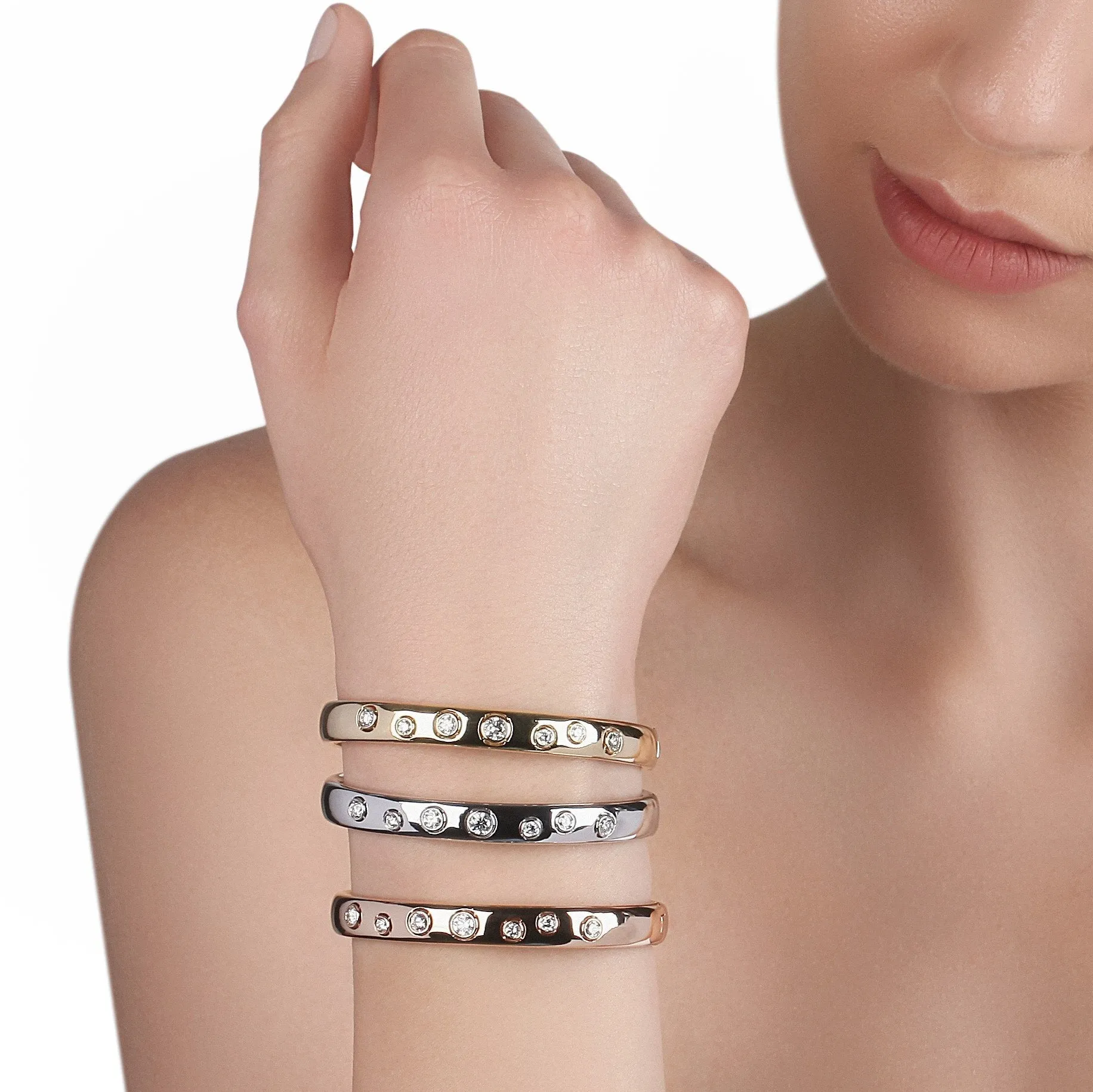 White Gold & Diamond Cuff Bracelet