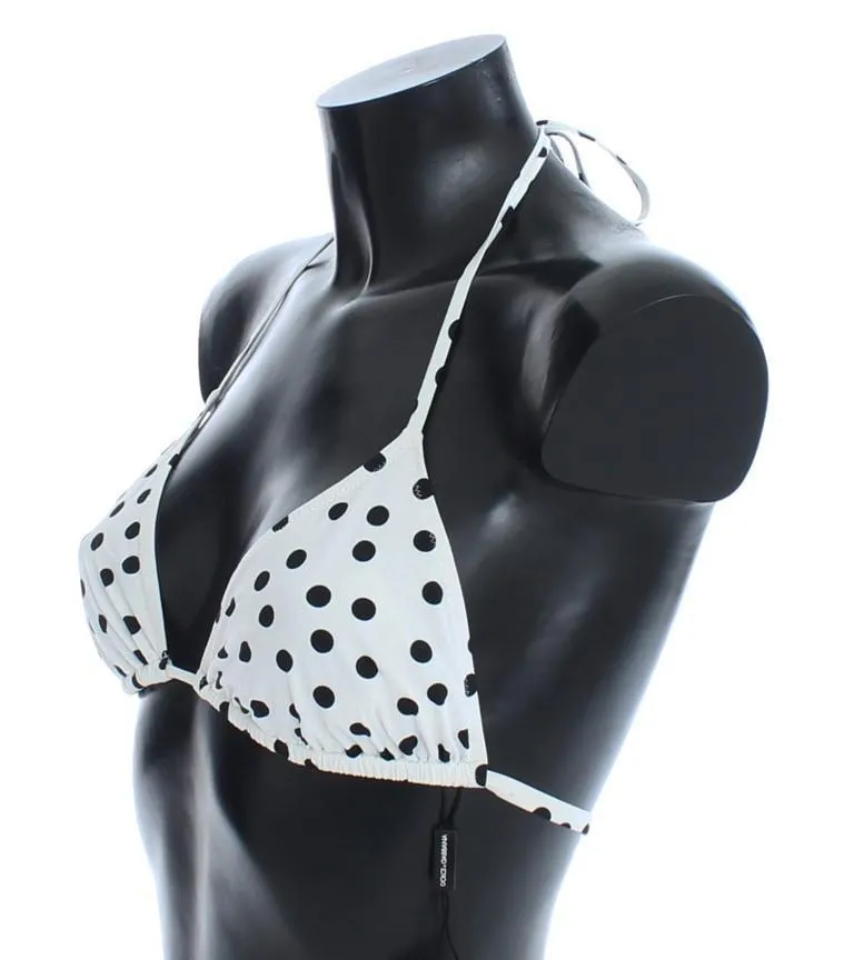 White Polka Bikini Top Bra Swimwear Beachwear