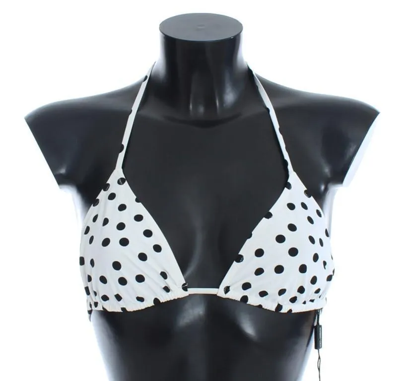 White Polka Bikini Top Bra Swimwear Beachwear