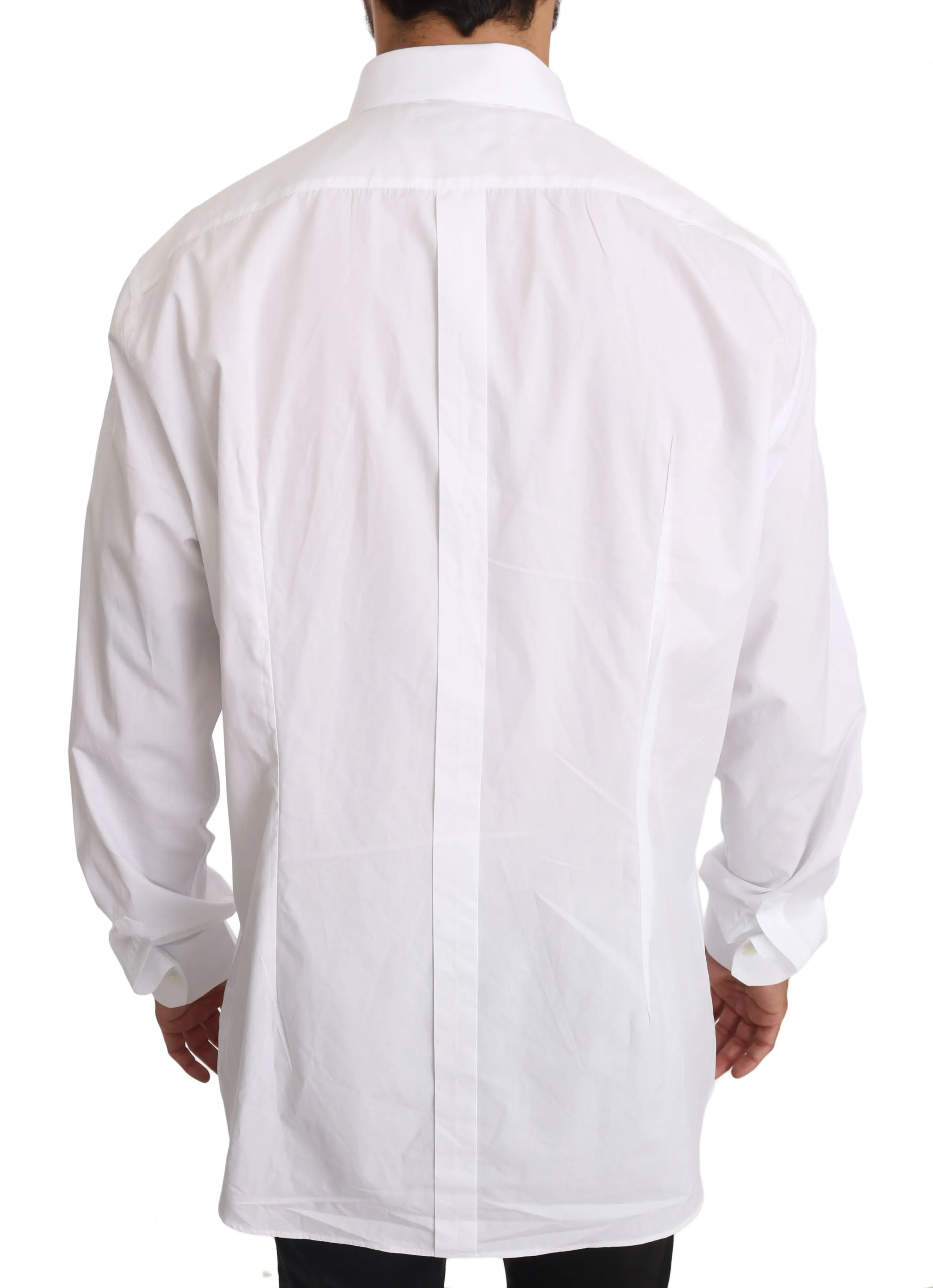 White Solid Cotton GOLD Dress Shirt