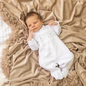 White Star Smocked Sleepsuit