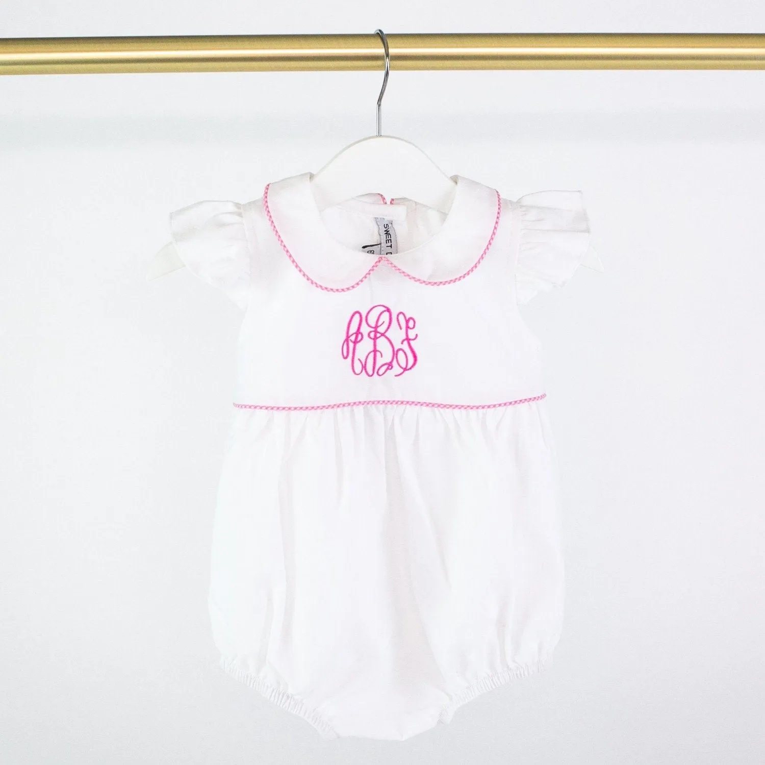 White with Pink Gingham Bubble