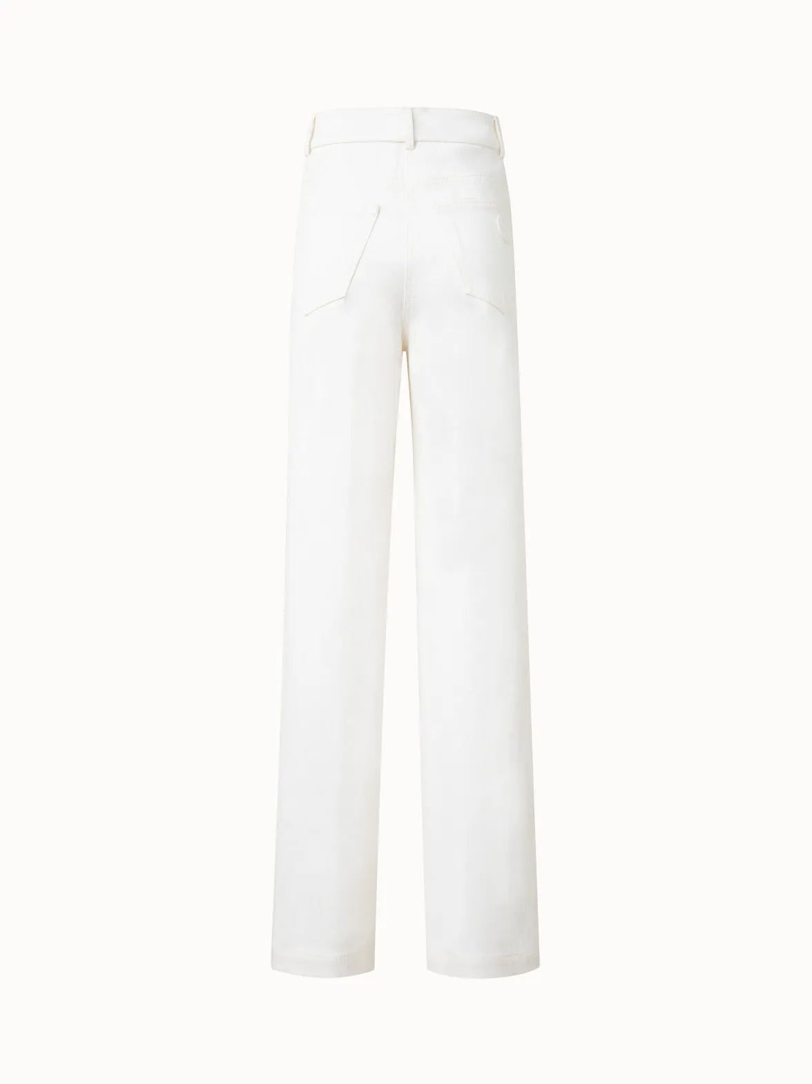 Wide Cotton Denim Stretch Pants