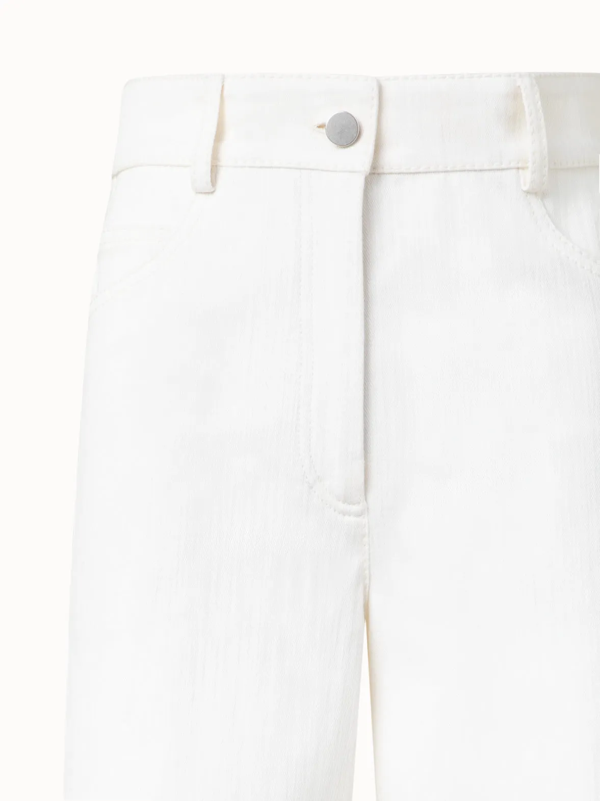 Wide Cotton Denim Stretch Pants