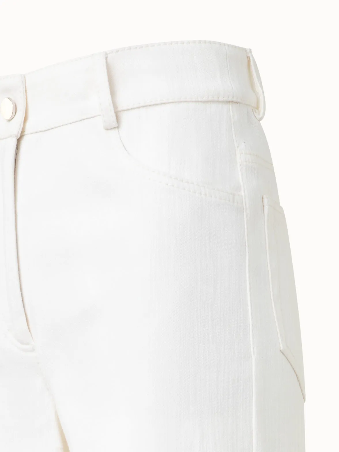 Wide Cotton Denim Stretch Pants