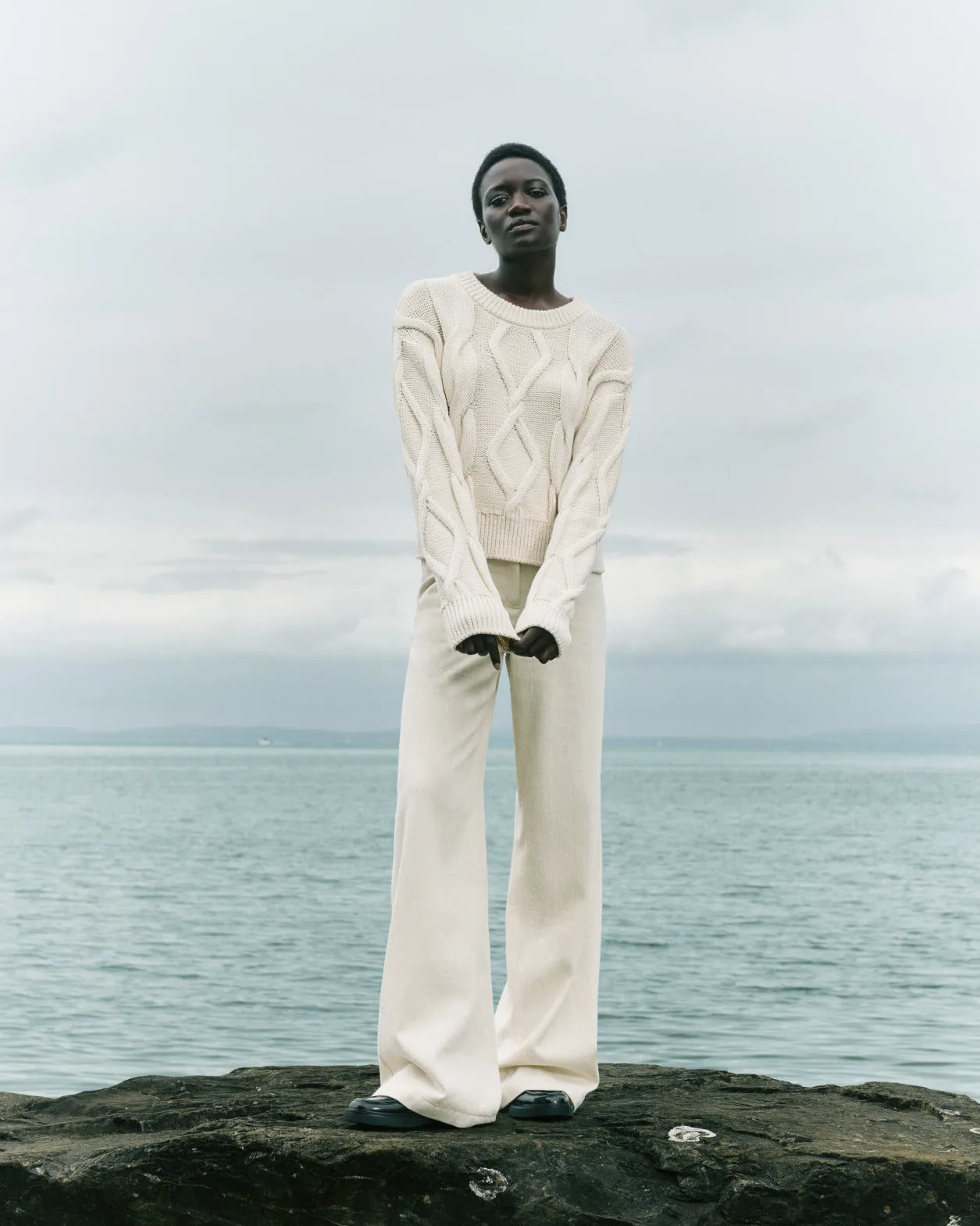 Wide Cotton Wool Denim Pants