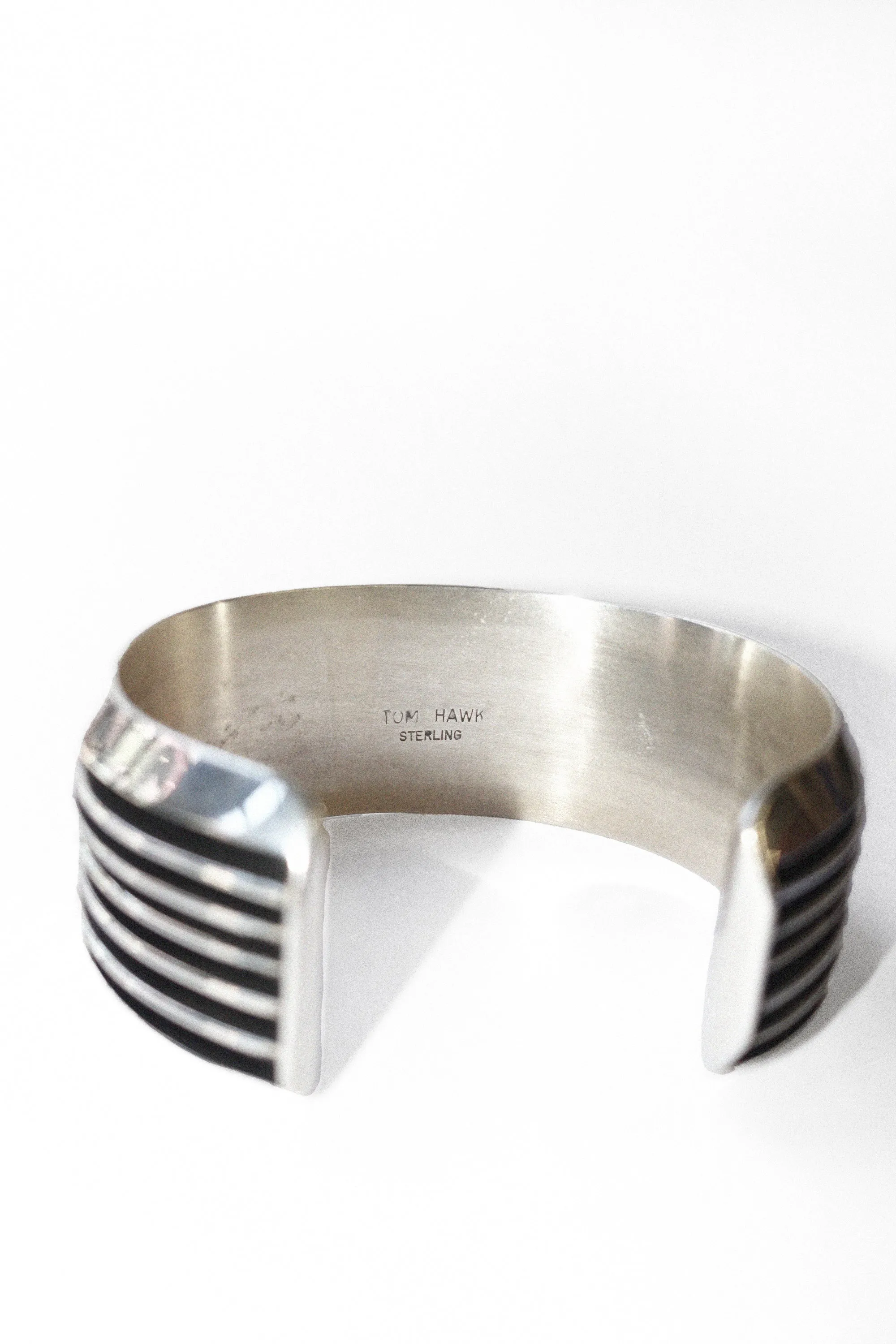 Wide Ridged Cuff in Sterling Silver
