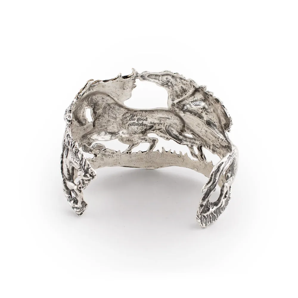 Wild and Free Cuff in Silver with Bronze Accents - Wide
