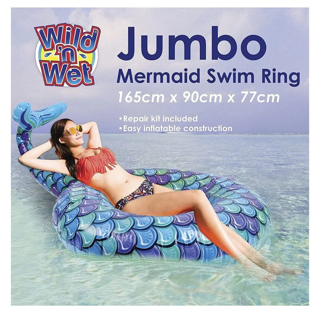 Wild N' Wet Jumbo Mermaid Tail Swim Ring