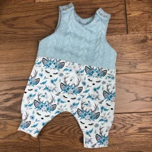 Winter deer cable knit topped romper