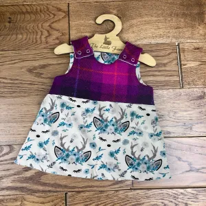 Winter deer harris tweed topped dress