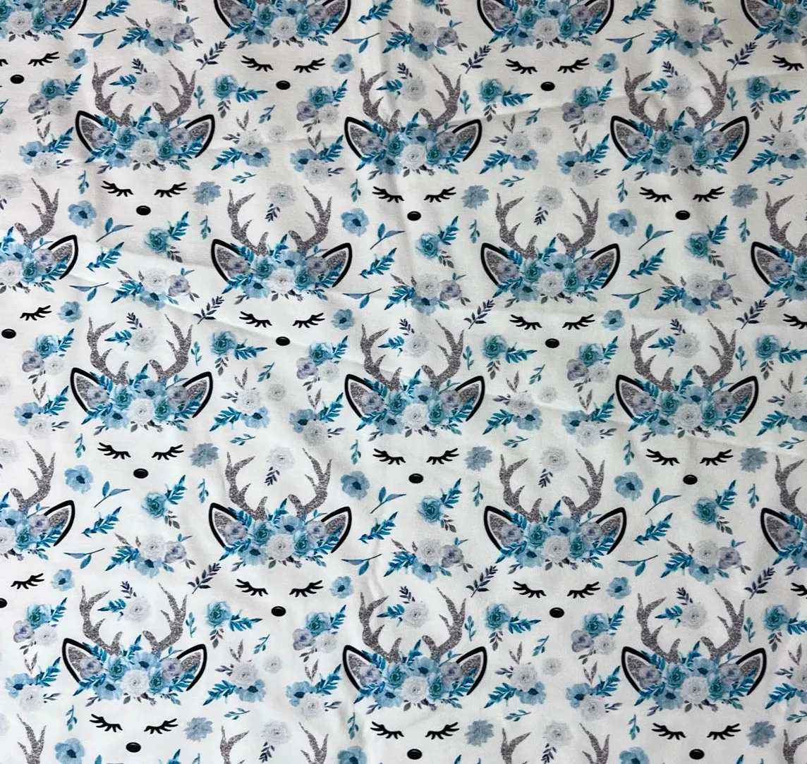 Winter deer top knot headband