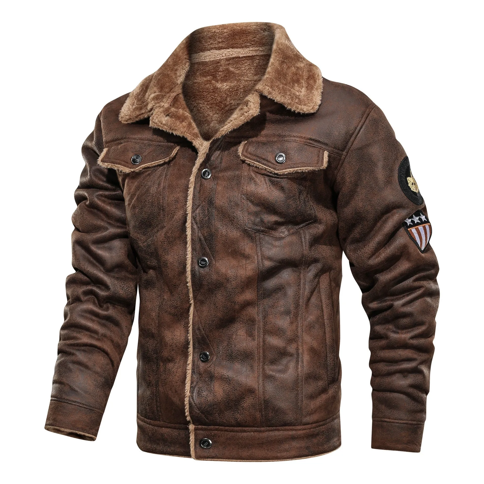 Winter Fur Leather Jacket Mens