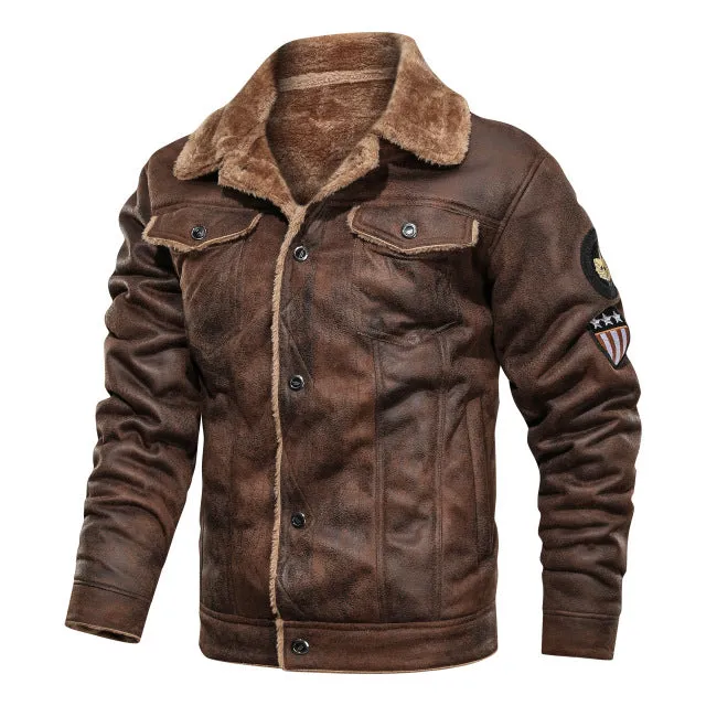 Winter Fur Leather Jacket Mens