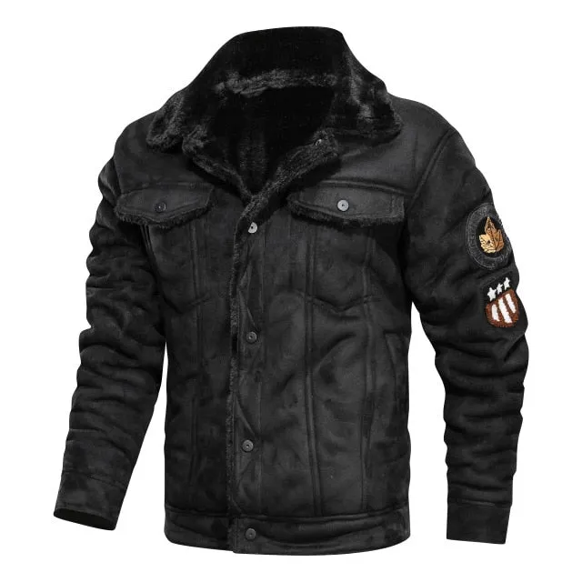 Winter Fur Leather Jacket Mens
