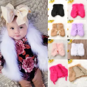 Winter Girl Kids Faux Fur Vest Waistcoat Baby Girl Coat Outwear Jacket Autumn warm Clothes