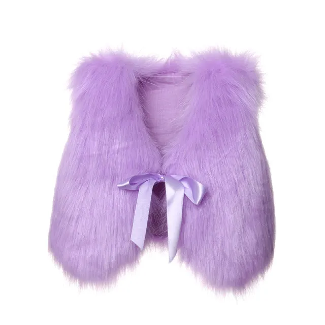 Winter Girl Kids Faux Fur Vest Waistcoat Baby Girl Coat Outwear Jacket Autumn warm Clothes