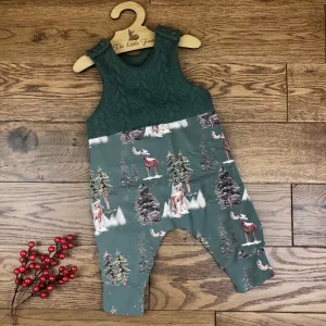 Winter night cable knit topped romper