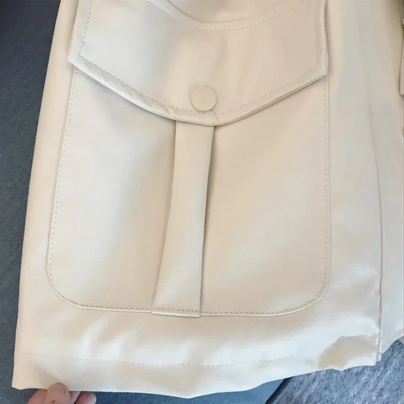 Winter Oversized Leather Jacket Women  Warm Soft Thickened Fur Lined Coat