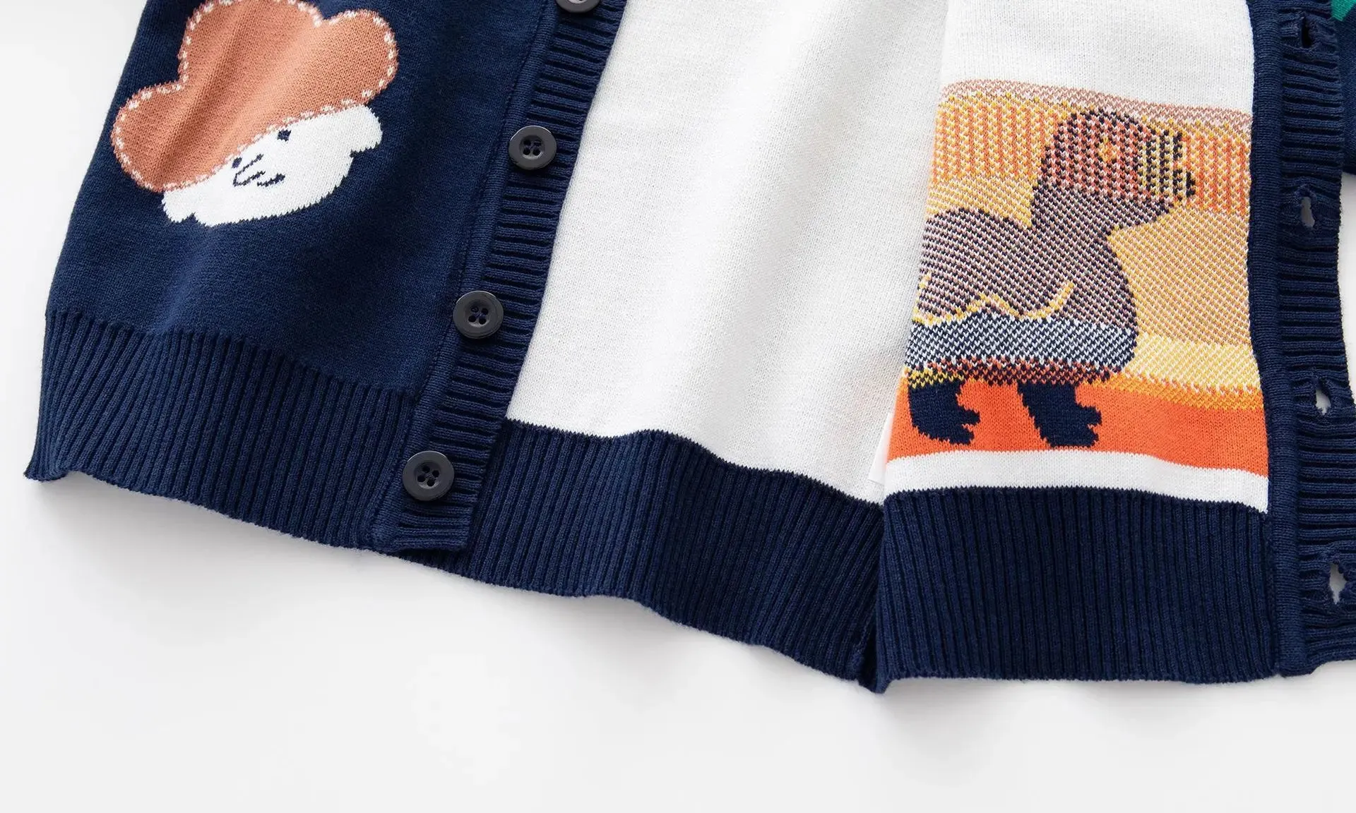 Winter Sweater Boys Girl New Cardigan Buckle