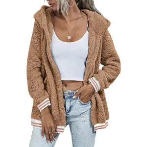 Winter Women Pockets Warm Fur Coat
