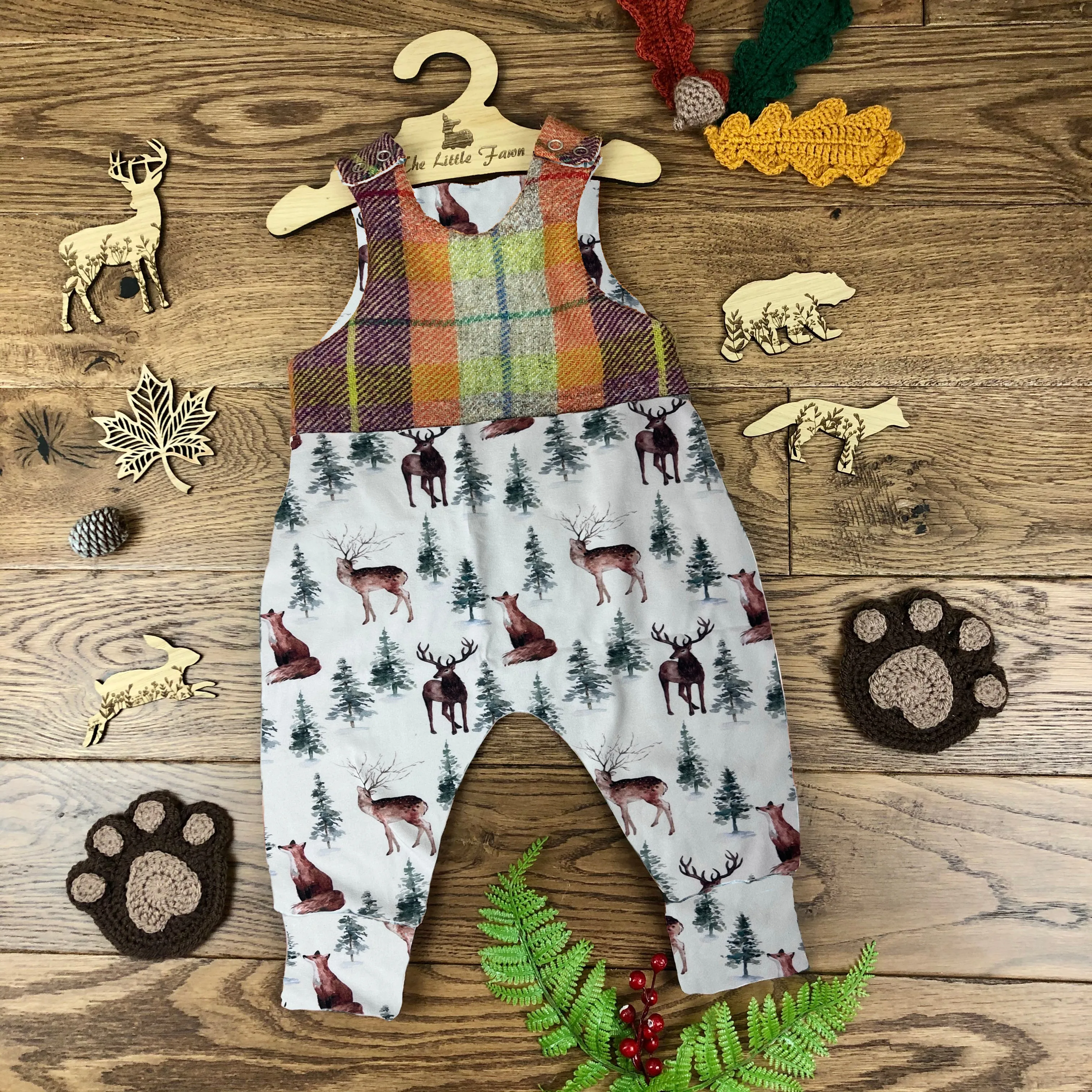 Winter woodland adventure harris tweed topped romper